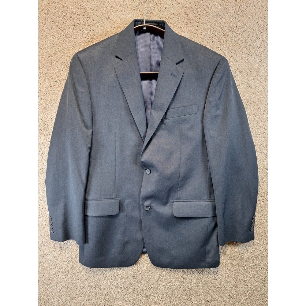 IZOD Blazer Jacket Mens 38 Black Lined Notch Lapel Single Breasted Career Formal
